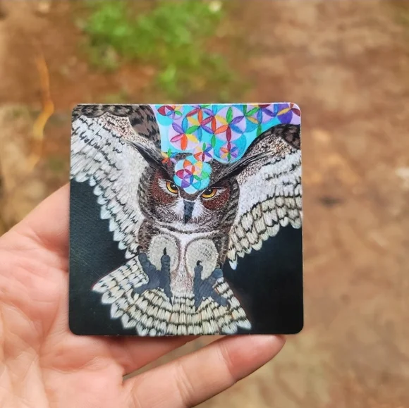 Magnet Set Rainbow Seed of Life Owl Seven Cakras Flower of Life Tree of life - Picture 5 of 16
